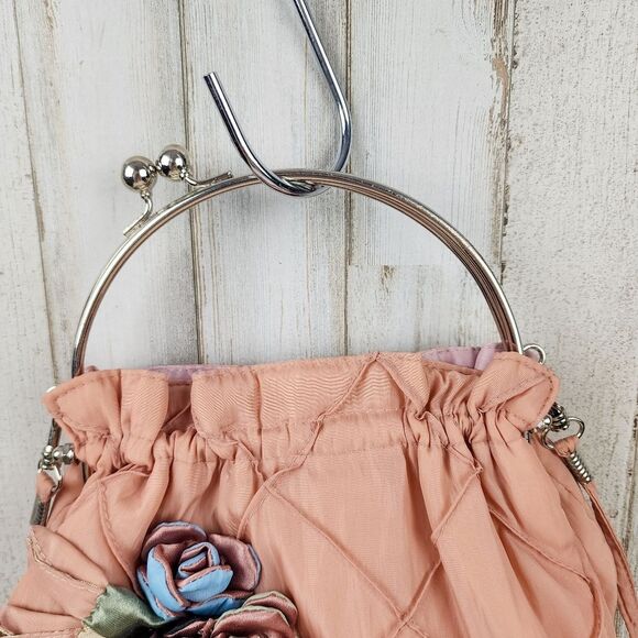 Floral Clutch Purse Bag Rose Pink - Picture 3 of 11